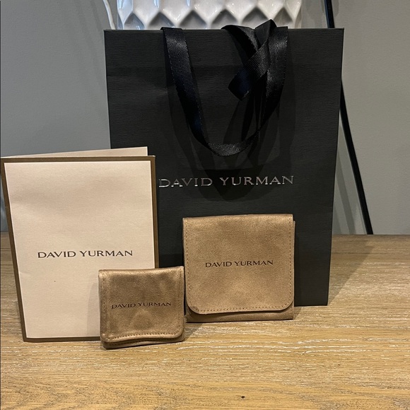 David Yurman Accessories - David Yurman Tan Leather Pouch Set